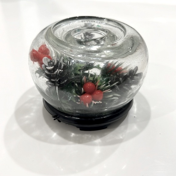 Vintage Glass Christmas Flower Terrarium 
Candle Holder Set - Picture 2 of 8